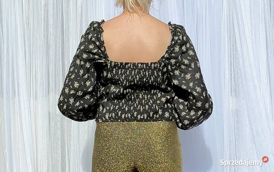 Bluzka HM L 40 kwiaty wzór floral top milk maid Szczecin