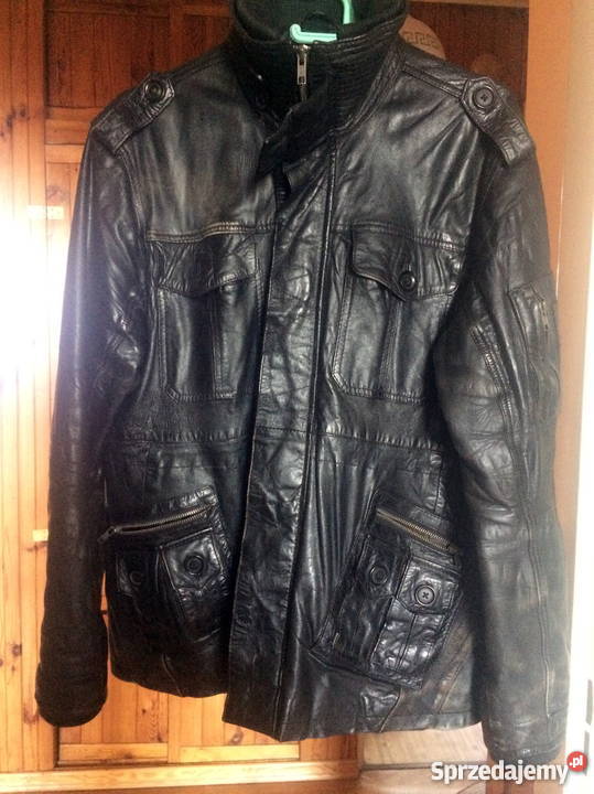 Kurtka skórzana męska czarna rozmiar L 50