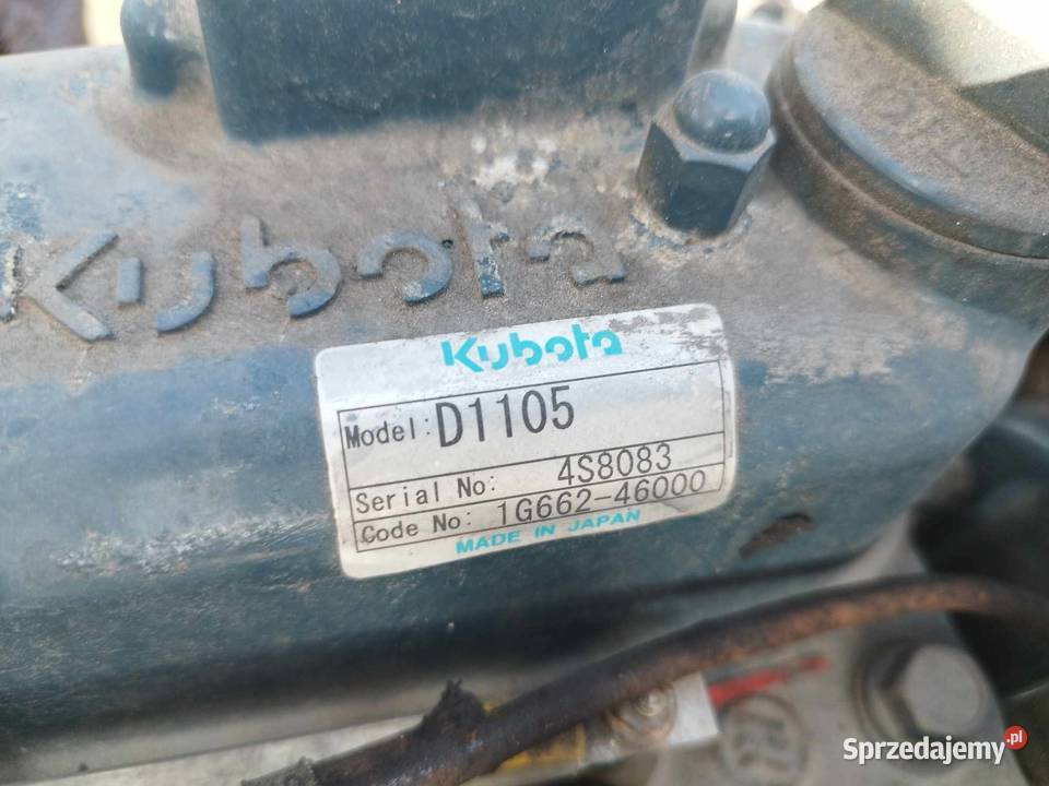 Sprzedam silnik Kubota D1105 4626 mth Strzyżew sprzedam