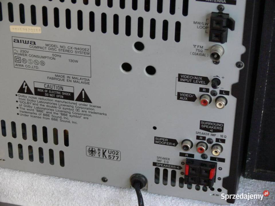 Wieża Aiwa pilot kolumny mocna i ładna WYSYŁKA Jasło