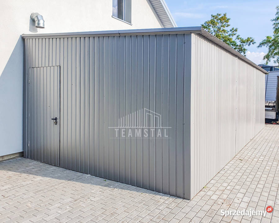 Garaż Blaszany 45x9m Brama Uchylna drzwi Srebrny mazowieckie Otwock