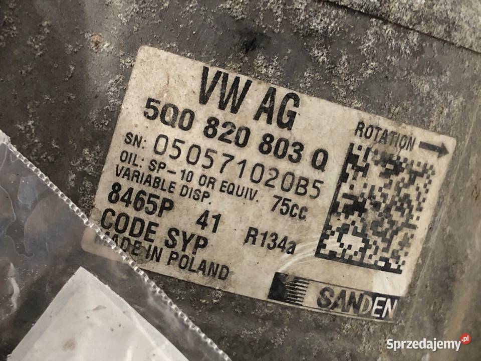 SPRĘŻARKA KLIMATYZACJI VW CADDY IV 5Q0820803Q 20 osobowe