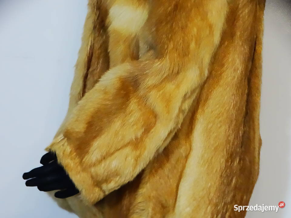 Futro naturalne złocistobrązowe krótszy fason lubelskie Biłgoraj