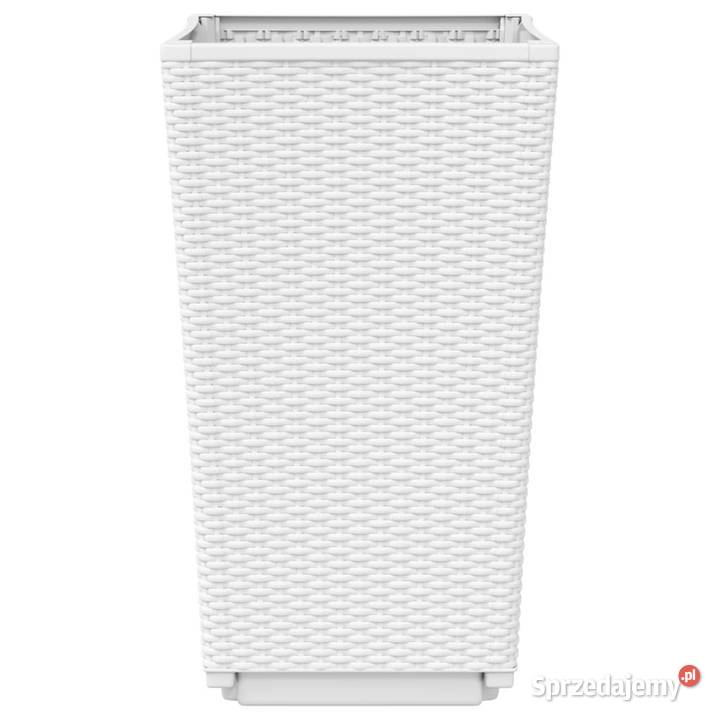 Donice ogrodowe 2 białe 325x325x57 PP WM367849 sprzedam