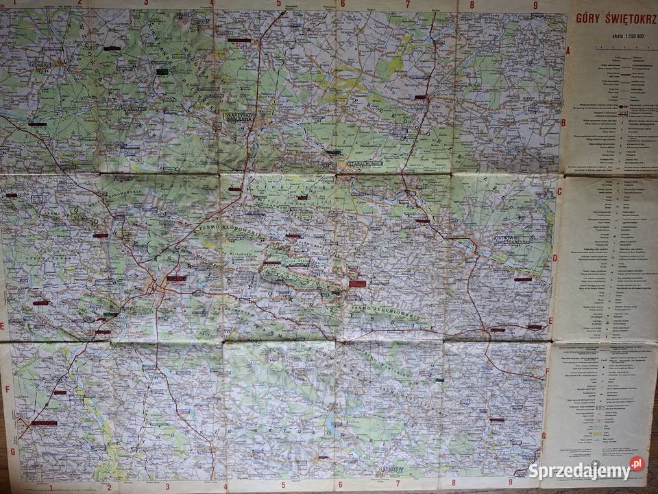 Góry Świętokrzyskie mapa turystyczna 1150 000 Kraków