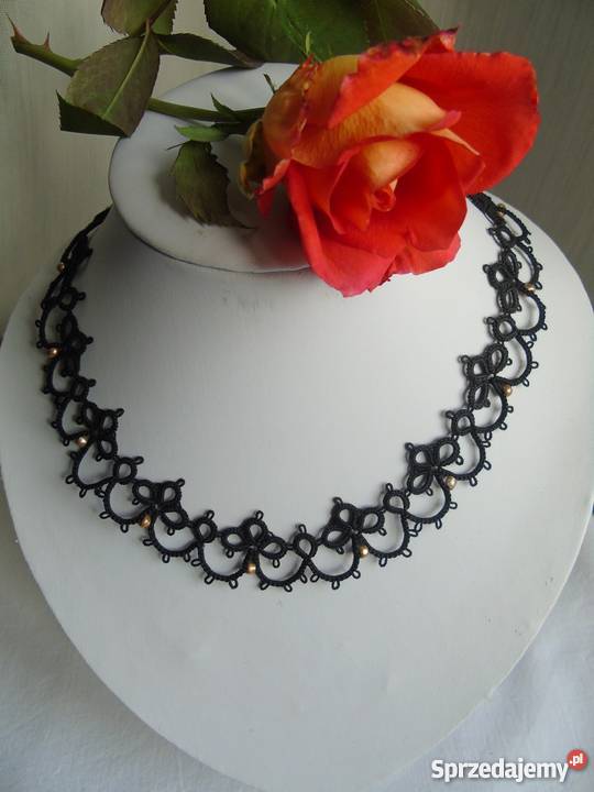 Biżuteria Frywolitkowa Wiśniowa