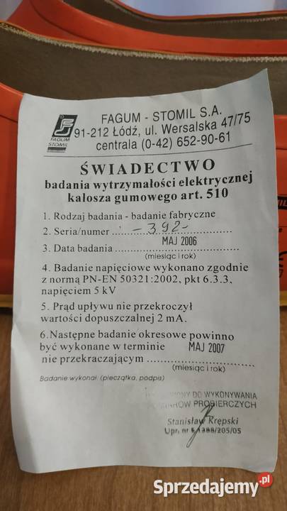 Kalosze gumowe elektroizolacyjne Szczecin