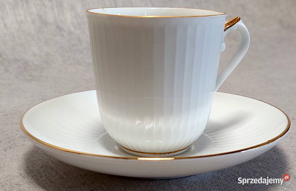Hackefors Duet Subtelna Filiżanka Biała Złocenia Poznań