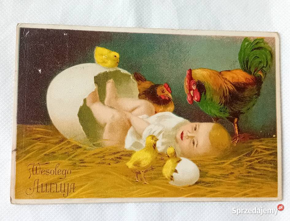 Pocztówka wielkanocna 1932 r Z obiegu ze Koźminek