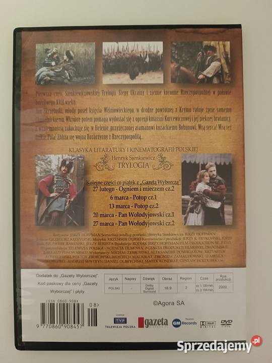 Ogniem i Mieczem Film DVD Komplet dwie płyty DVD Bydgoszcz