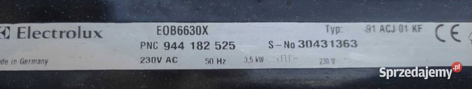 Klosz osłona piekarnika Electrolux EOB6630X Części i Akcesoria Warszawa