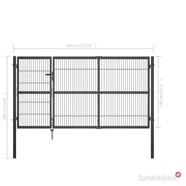 vidaXL Brama ogrodzeniowa ze słupkami stal Warszawa