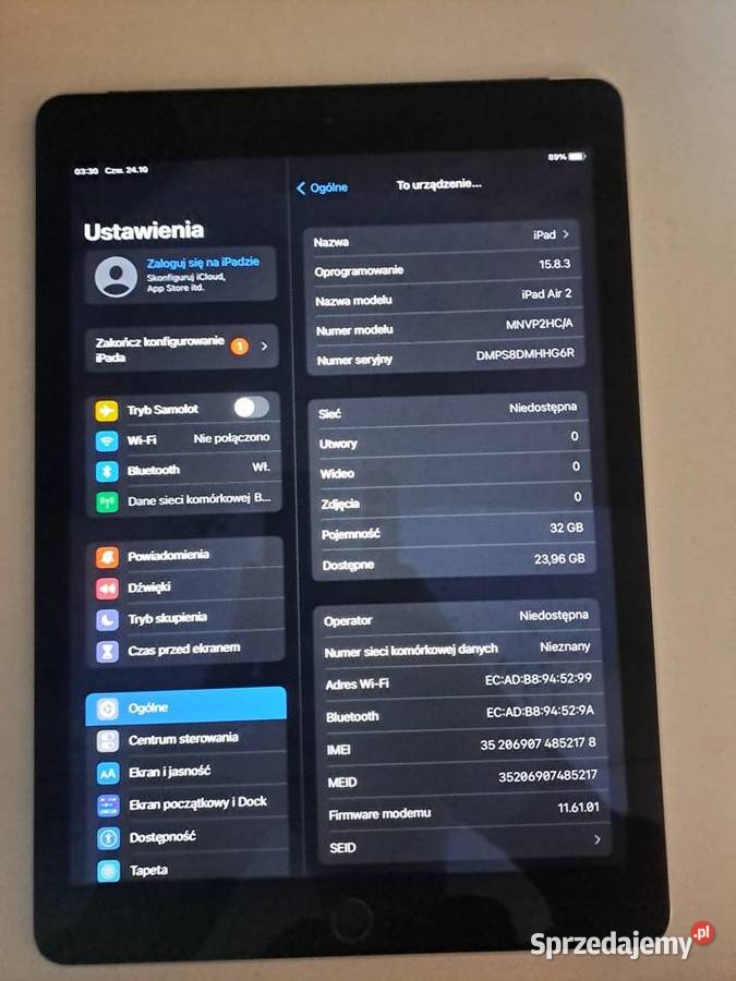 Tablet Apple iPad Air 2nd Gen 97 2 GB 32 GB Warszawa