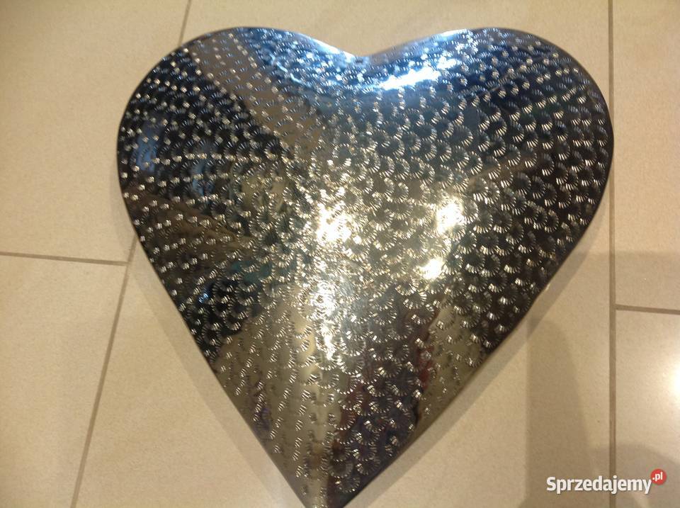Srebrne Serce Metalowe Dekoracja Nowa Sól