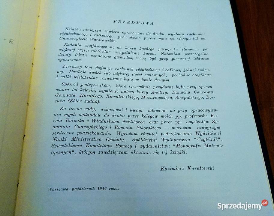 Wykłady rachunku różniczkowego i całkowego 1 pomorskie Gdańsk