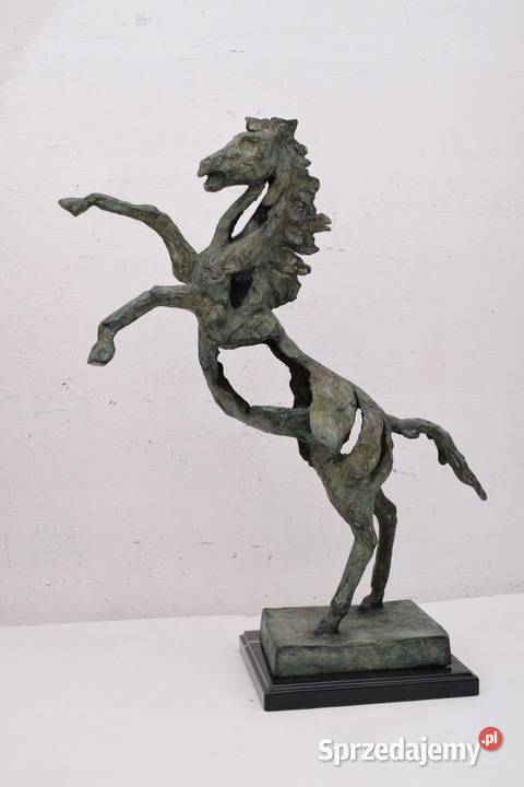 Abstracykjna Nowoczesna Rzeźba z Brązu Dziki Koń Kraków