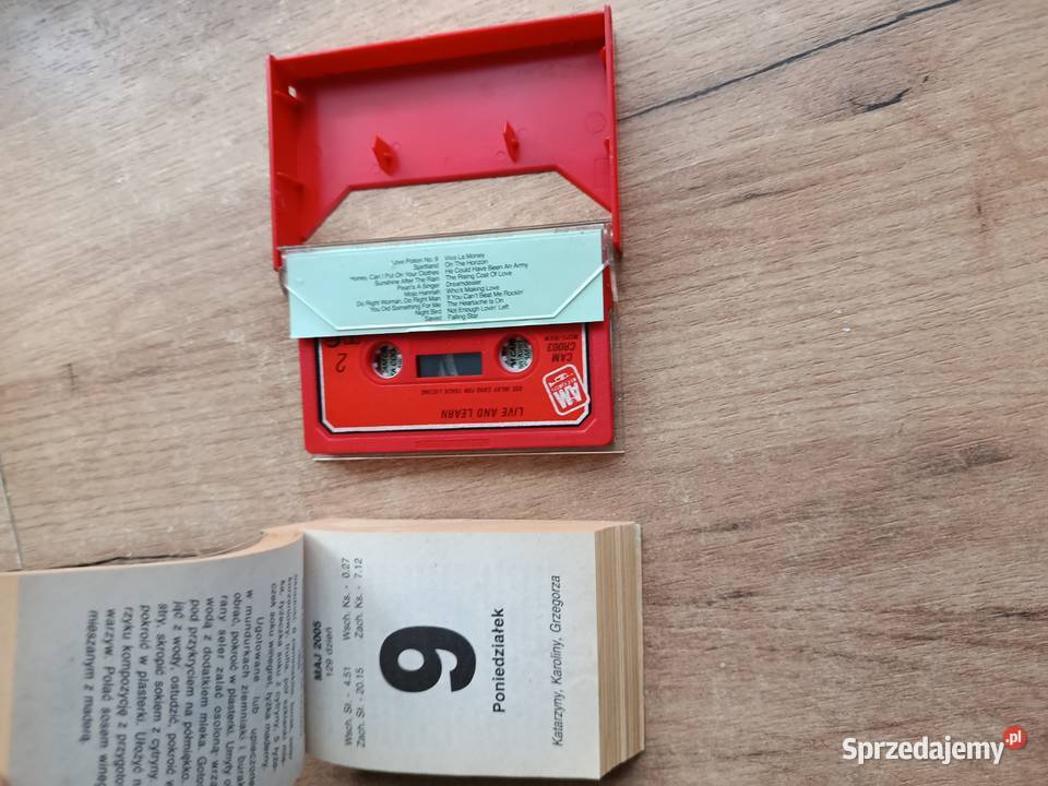 Kaseta magnetofon i kalendarz zdzierak zestaw Choszczno