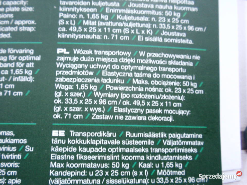 Wózek transportowy Parkside Łódź