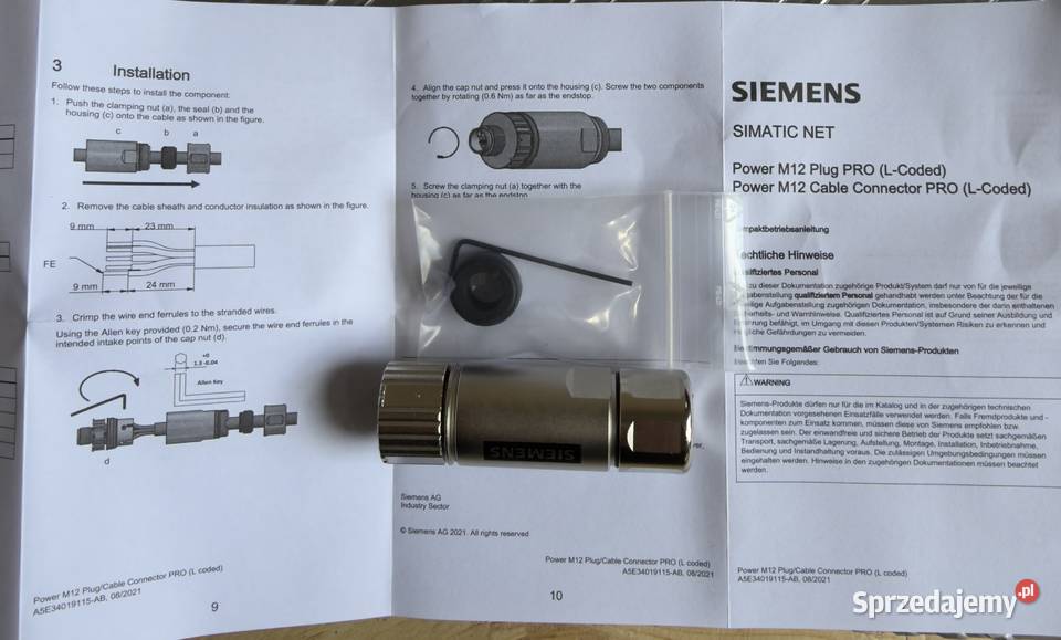 Złącze Siemens SIMATIC NET Power M12 PRO LCoded