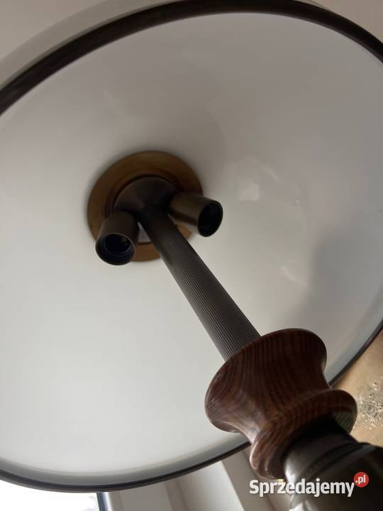 efektowna wielka lampa z mosiądzu porcelana dolnośląskie Bystrzyca Kłodzka