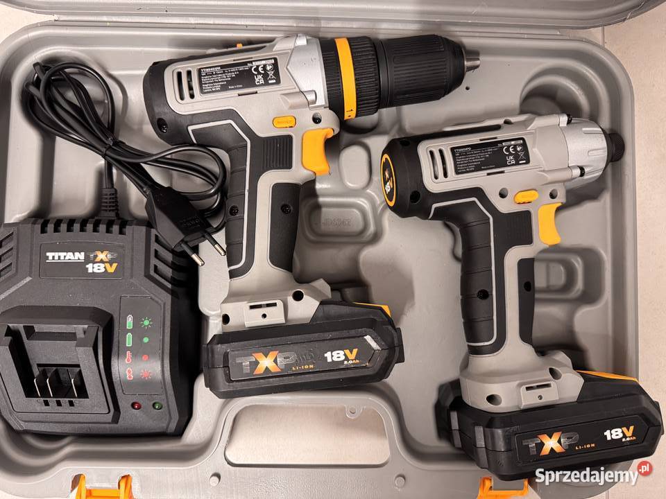 Wkrętarka zakrętarka 18V Titan 2 x 2Ah bateria