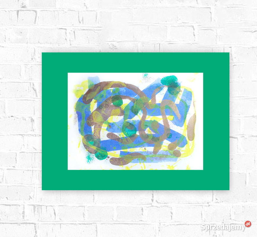 minimalizm obraz 30x40 abstrakcyjny rysunek wielokolorowy