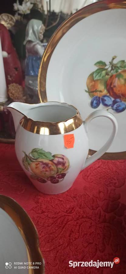 Patera z owocami Bohemia Czechslovakia Biała Porcelana i szkło pomorskie Gdańsk sprzedam