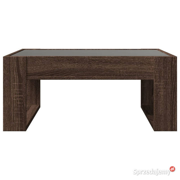 Stolik kawowy z LED Infinity brązowy dąb