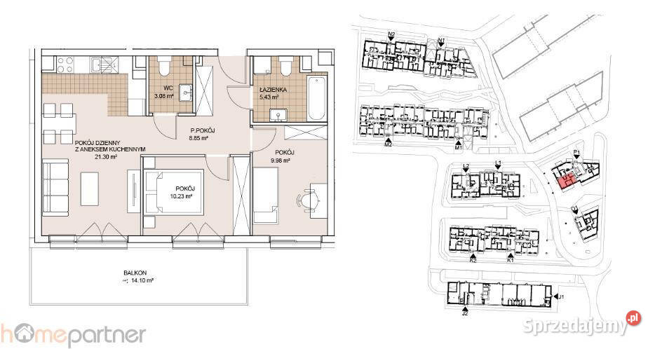 Mieszkanie Wrocław Gnieźnieńska 5887 metrów 3pok