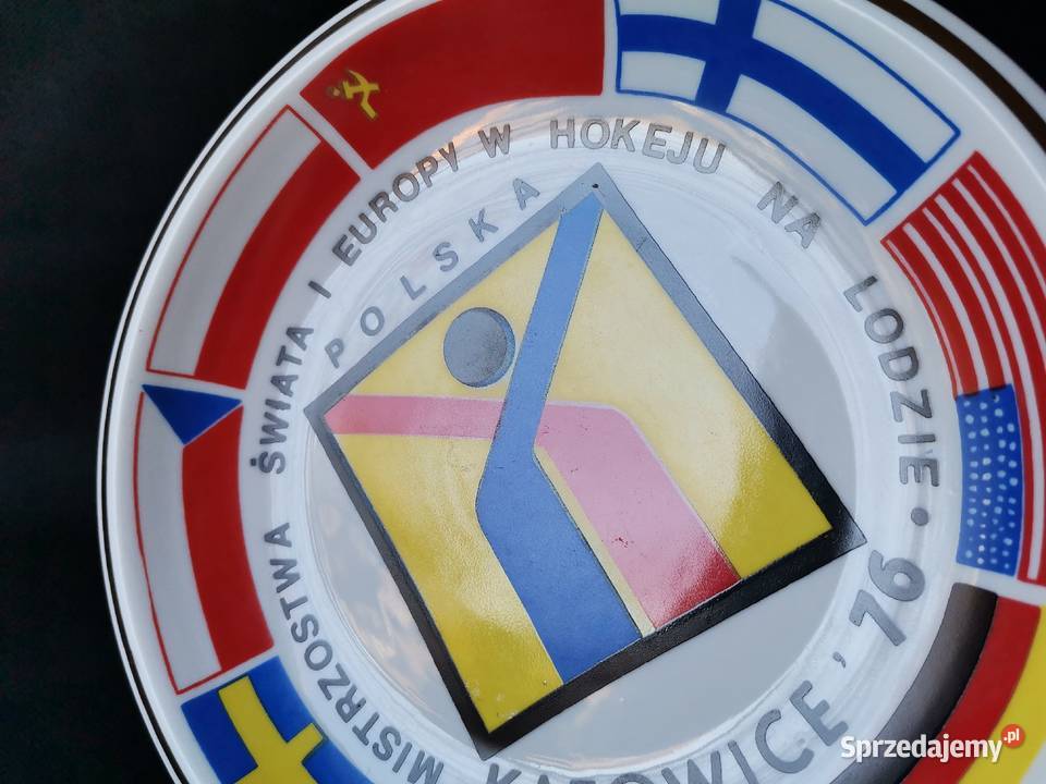Stary wiszący talerz ozdobny porcelana Bogucice Katowice