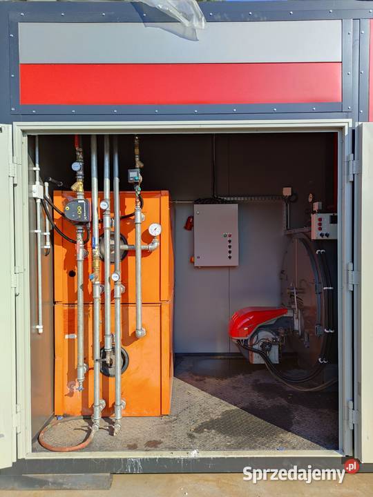 Mobilna kotłownia kontenerowa 600KW CO CWU olej Radomsko