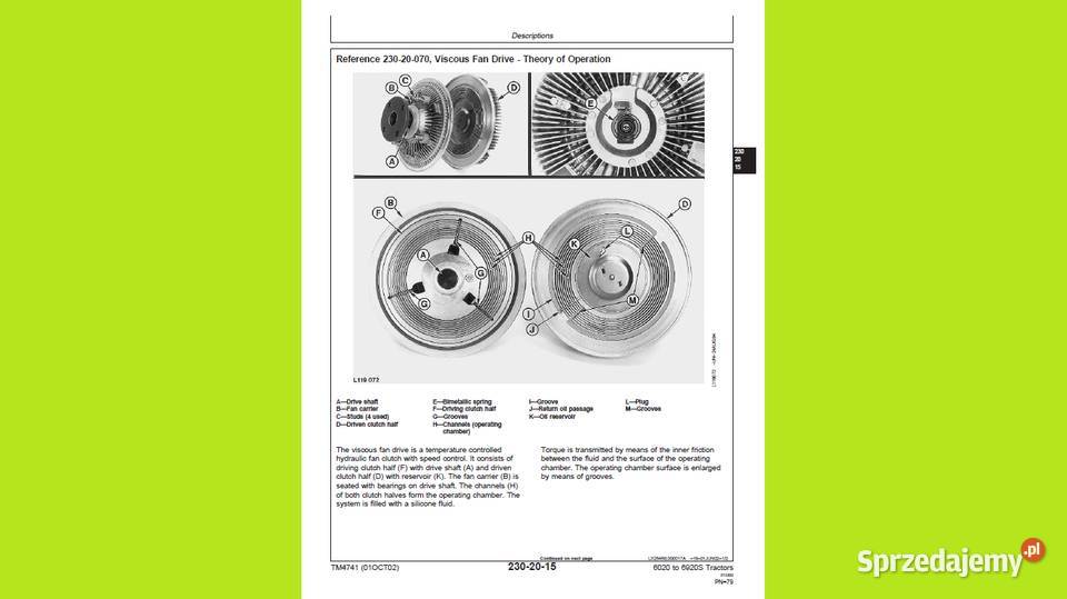 Instrukcja napraw JOHN DEERE 6020 do 6920 sprzedam