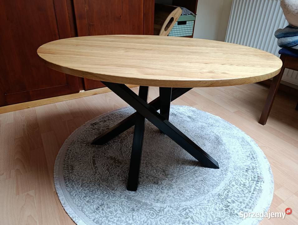 Unikalny stolik kawowy blat dębowy ręcznie Stoliki kawowe i ławy