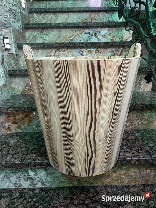 Duże drewniane wiadro ozdobne h50 wiaderko wielokolorowy podkarpackie Dębica
