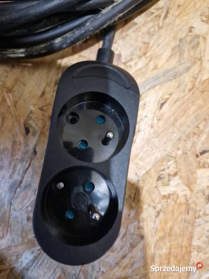 Przedłużacz podwójny z uziemieniem 10 m czarny Głogowa