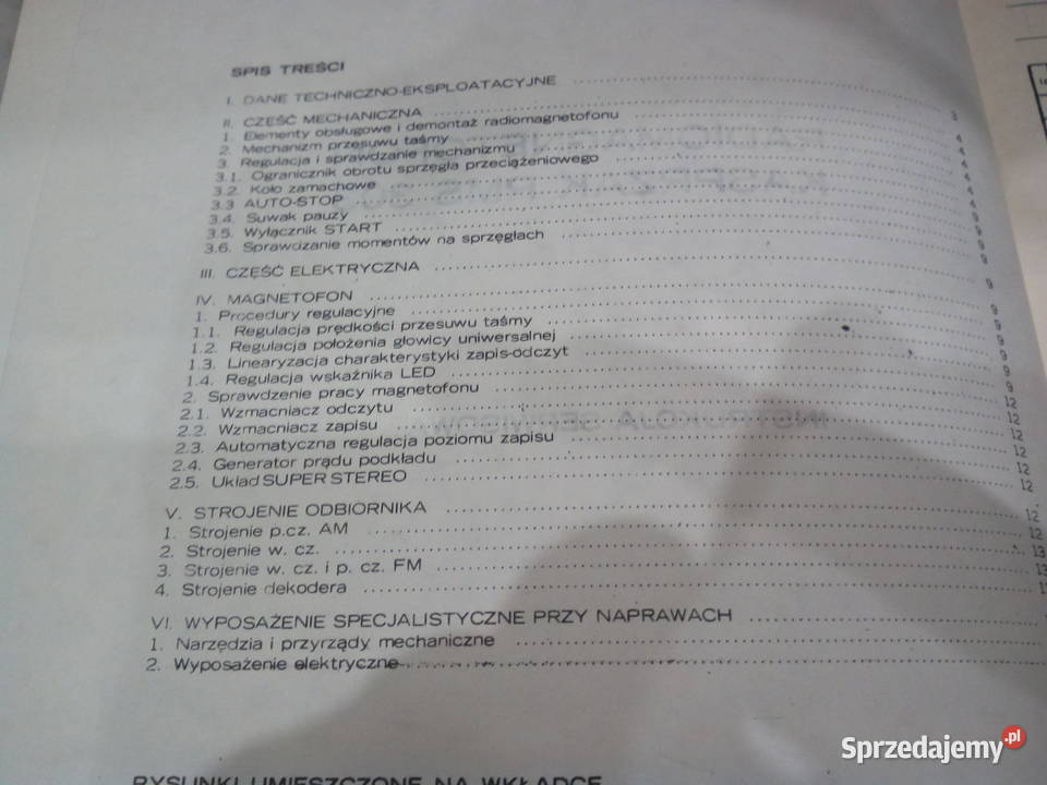 Instrukcja serwisowa Unitra RMS 303 Kąty Wrocławskie