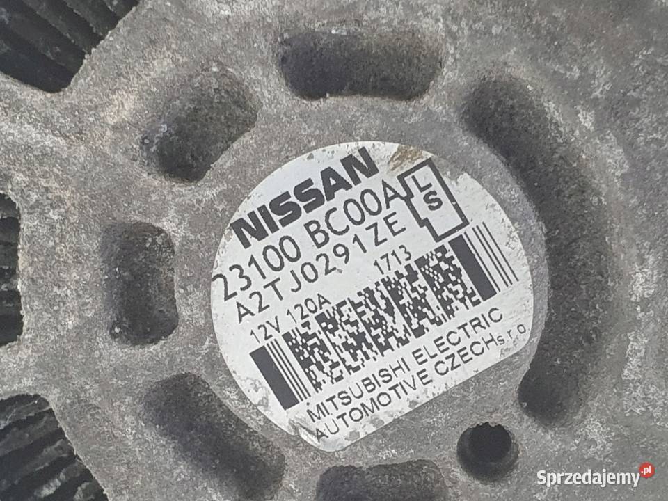 ALTERNATOR Nissan Note 16 16V 23100BC00A 120A Układ elektryczny silnika Rudka