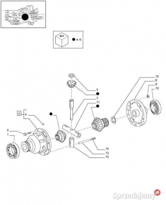 Holland T6010 Mechanizm róźnicowy 87372490
