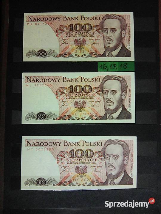 Sprzedam 11 banknotów POLSKICH z lat 19821988 r Staroźreby sprzedam