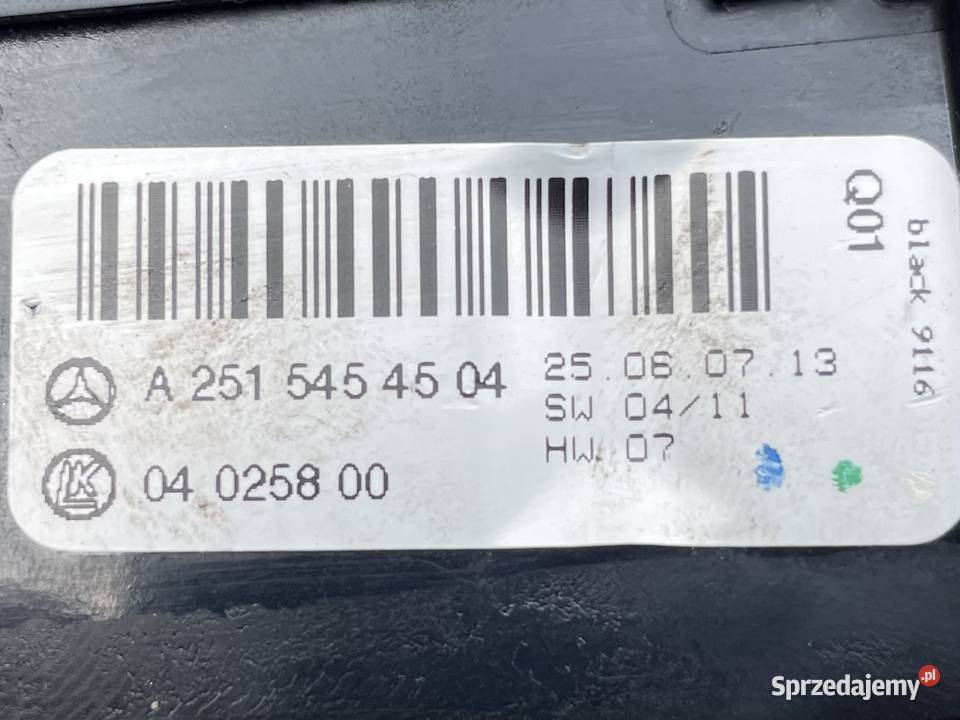 A2515454504 włącznik świateł Mercedes r klasa Panele sterowania, przełączniki