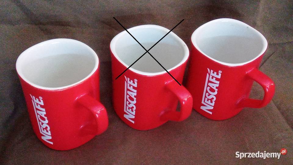 Kubki porcelanowe Nescafe 5 3 czerwony mazowieckie Legionowo