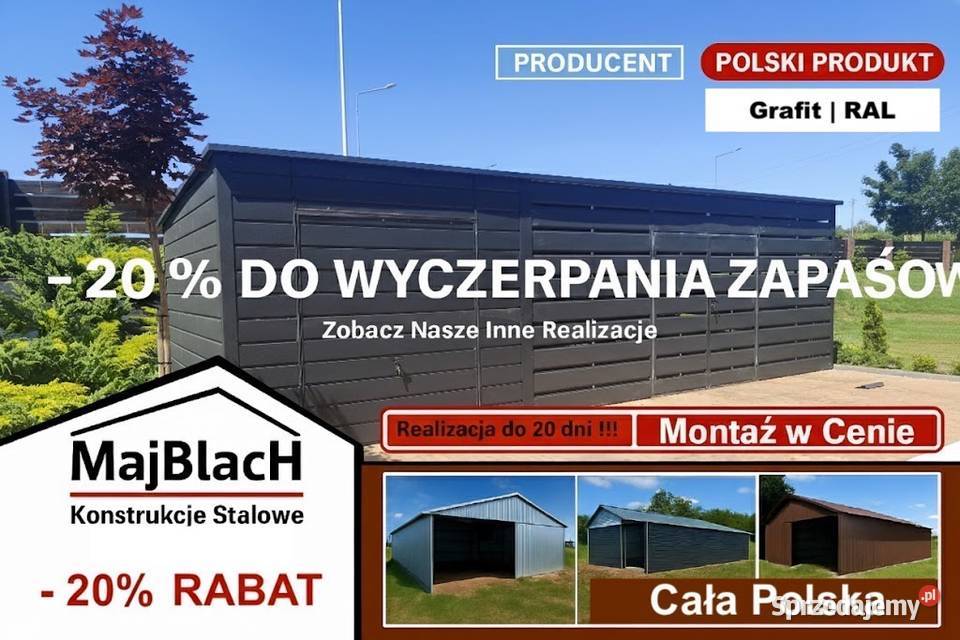 GRAFIT RAL Garaż Blaszany Altana Narzędziowa blacha Sieradz