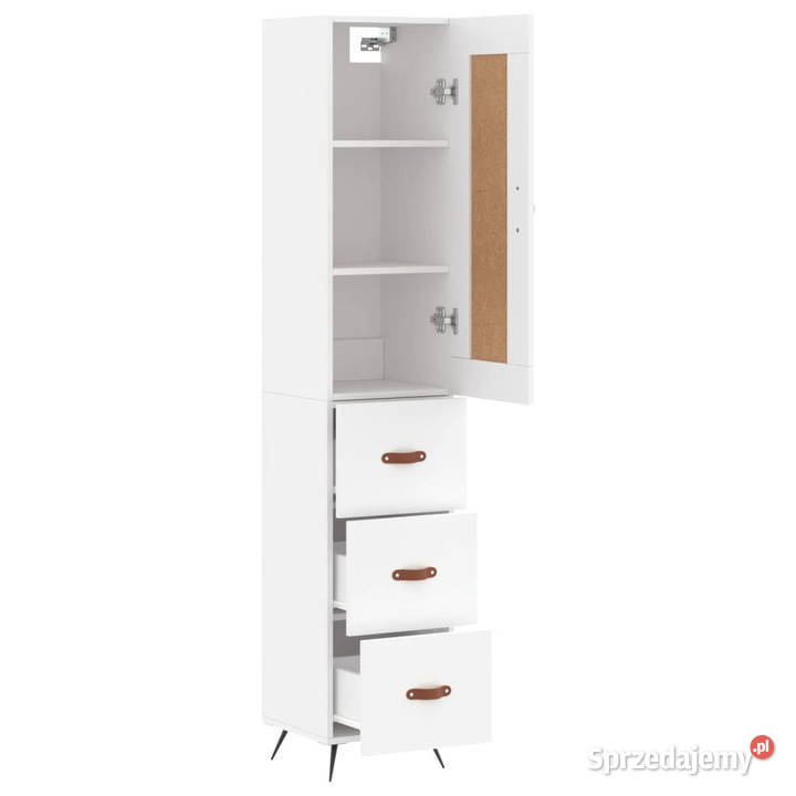Wysoka szafka biała 345x34x180 materiał Warszawa