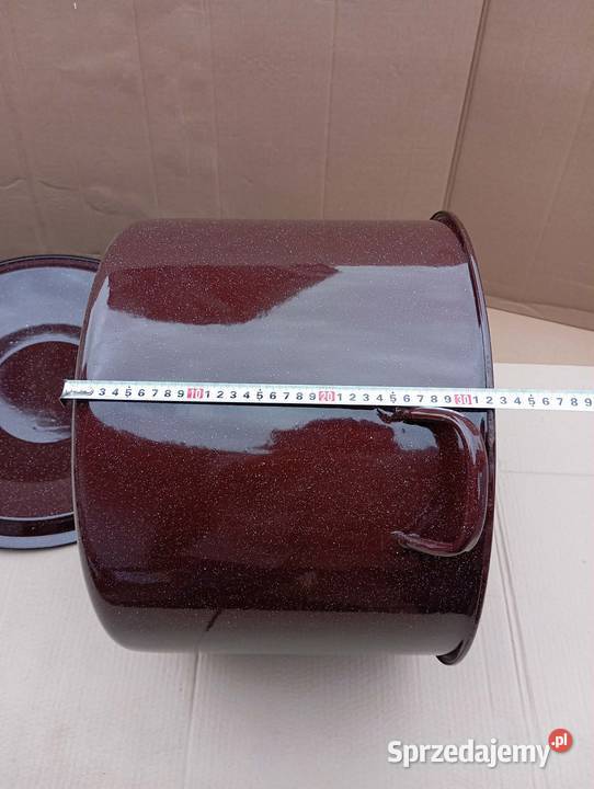 GARNEK EMALIOWANY 45 OLKUSZ NOWY brązowy Garnki i szybkowary