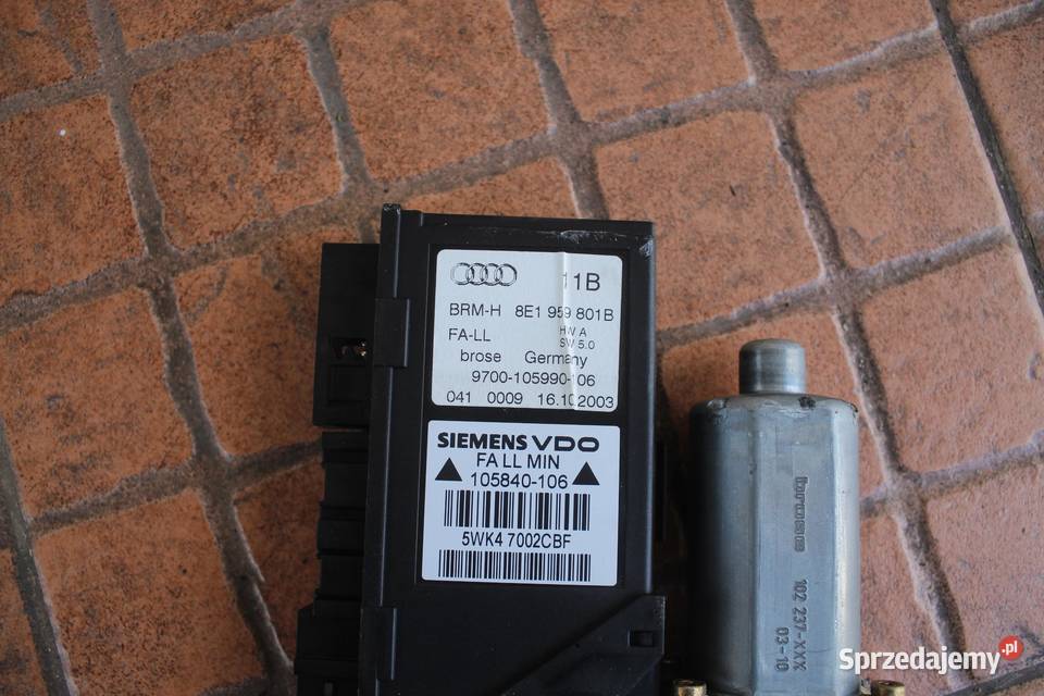 SILNICZEK SZYBY LEWY PRZÓD AUDI A4 B6 8E1959801B Mechanizmy opuszczania szyb