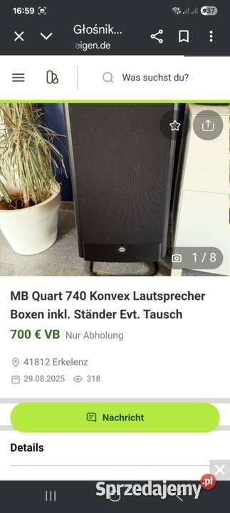 Kolumny MB Quart 740 KONVEX 2x160W 4ohm 90dB łódzkie Warta