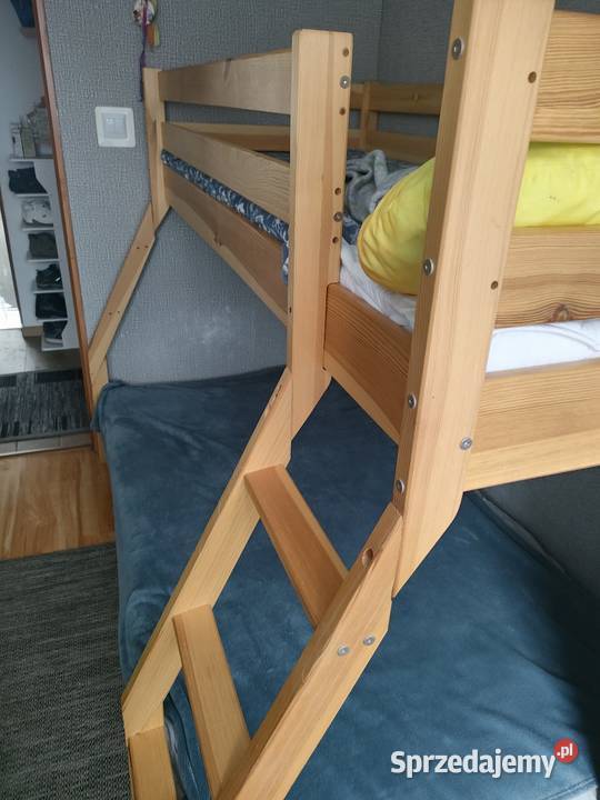 Łóżko drewniane pietrowe małopolskie sprzedam