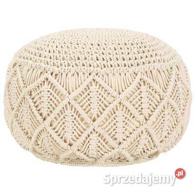 vidaXL Ręcznie robiony puf z makramy 45 x 30 mazowieckie Warszawa