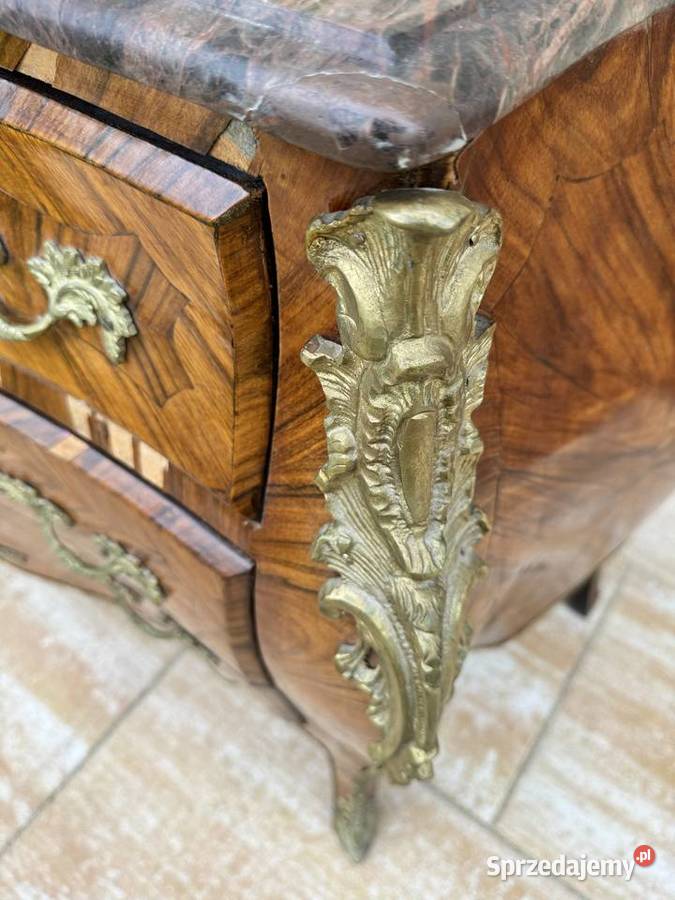 Komoda francuska Ludwik z marmurem gięta Garwolin