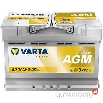 Akumulator VARTA AGM STARTSTOP A7 70Ah 760A Ostrowiec Świętokrzyski
